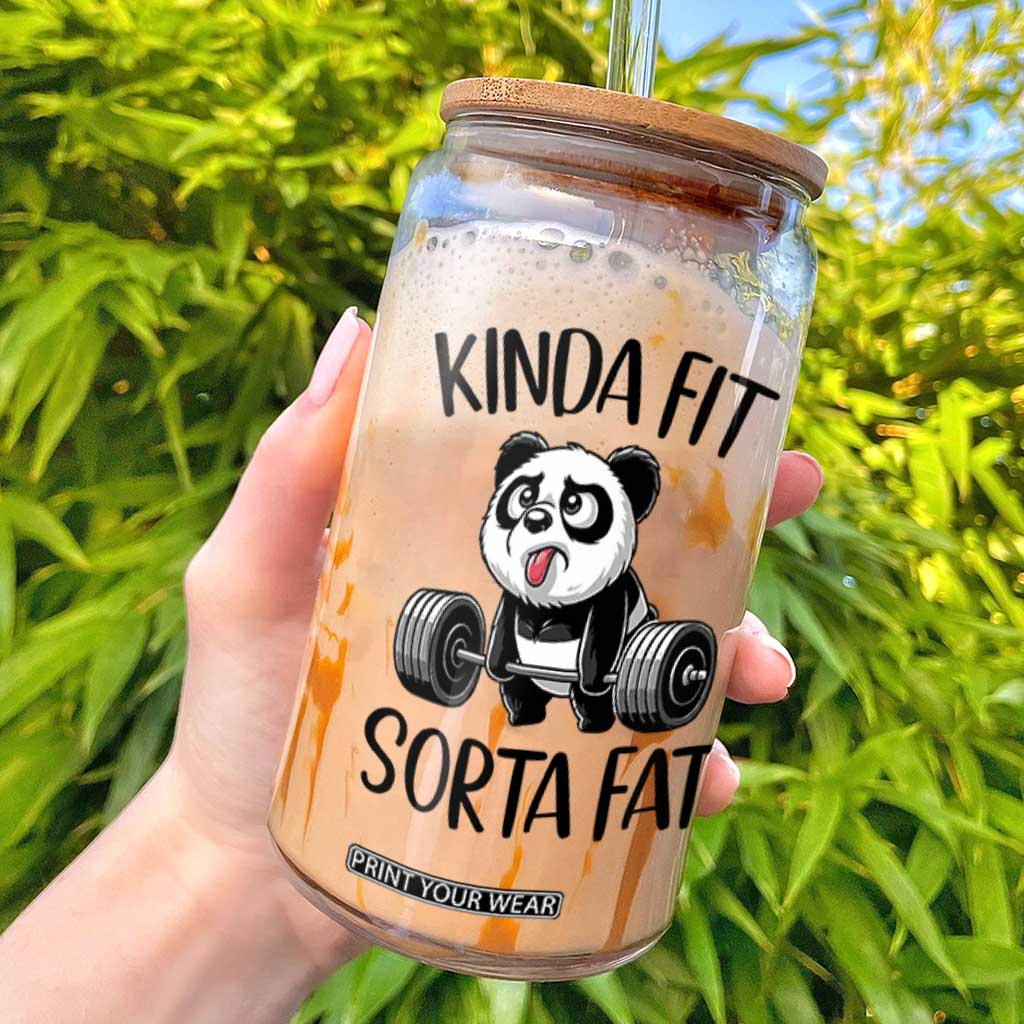 Funny Gym Panda Lover Glass Can Kinda Fit Sorta Fat TS12 White Print Your Wear
