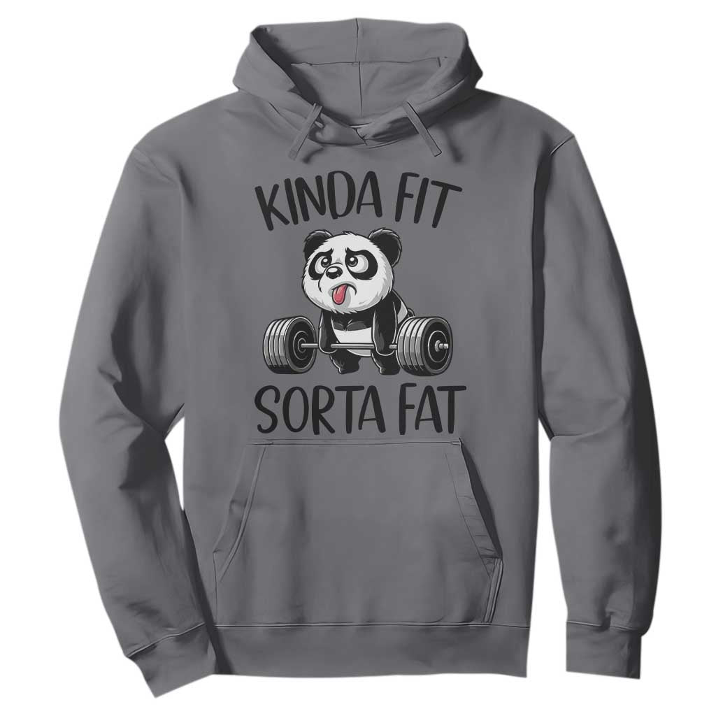 Funny Gym Panda Lover Hoodie Kinda Fit Sorta Fat TS12 Charcoal Print Your Wear
