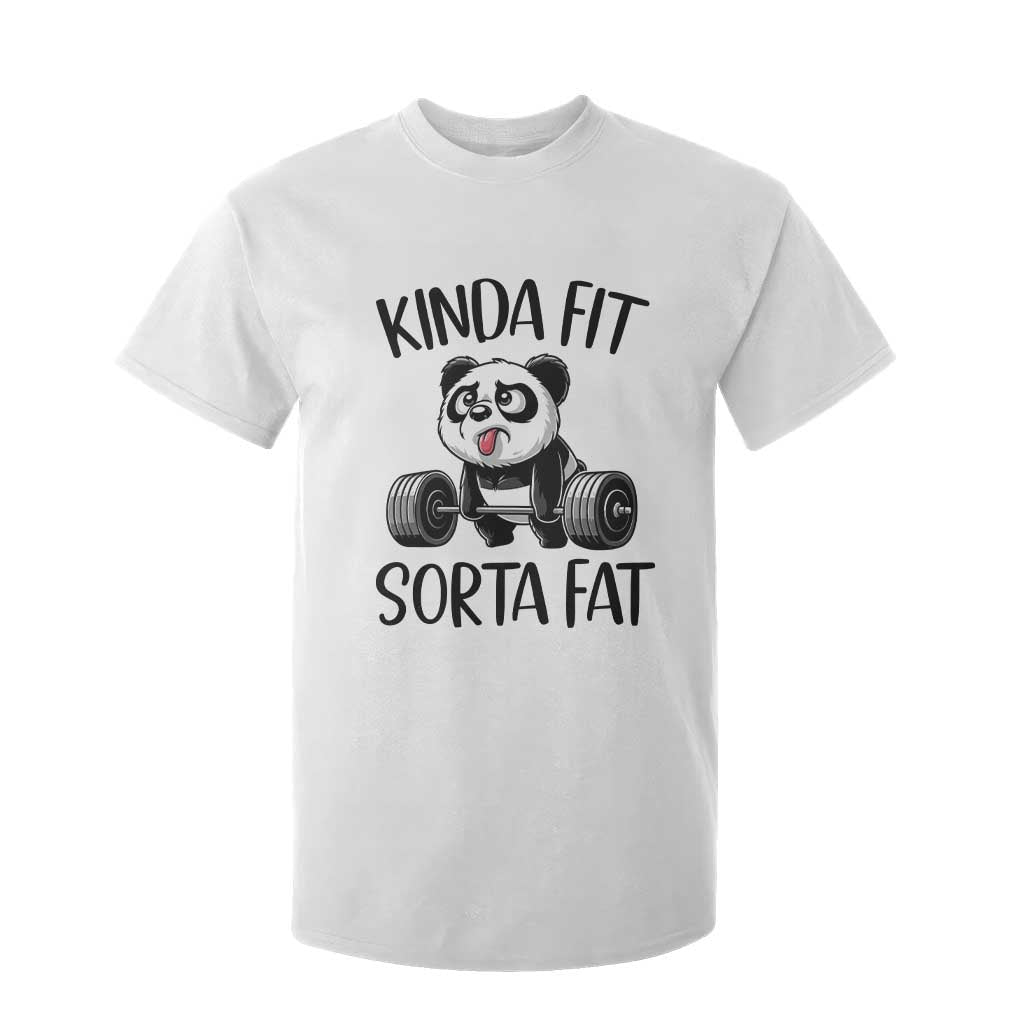 Funny Gym Panda Lover T Shirt For Kid Kinda Fit Sorta Fat TS12 White Print Your Wear