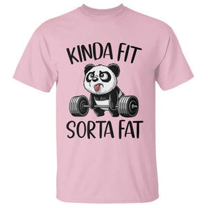 Funny Gym Panda Lover T Shirt Kinda Fit Sorta Fat TS12 Light Pink Print Your Wear