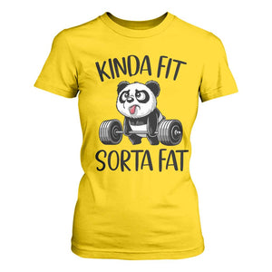 Funny Gym Panda Lover T Shirt For Women Kinda Fit Sorta Fat TS12 Daisy Print Your Wear