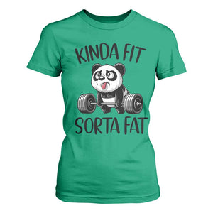 Funny Gym Panda Lover T Shirt For Women Kinda Fit Sorta Fat TS12 Irish Green Print Your Wear