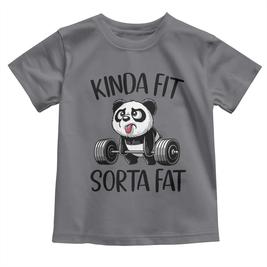 Funny Gym Panda Lover Toddler T Shirt Kinda Fit Sorta Fat TS12 Charcoal Print Your Wear