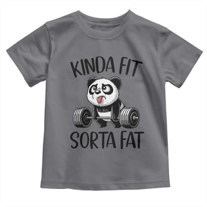Funny Gym Panda Lover Toddler T Shirt Kinda Fit Sorta Fat TS12 Charcoal Print Your Wear