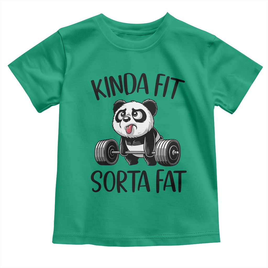 Funny Gym Panda Lover Toddler T Shirt Kinda Fit Sorta Fat TS12 Irish Green Print Your Wear