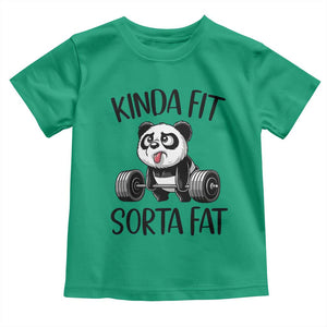 Funny Gym Panda Lover Toddler T Shirt Kinda Fit Sorta Fat TS12 Irish Green Print Your Wear