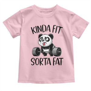 Funny Gym Panda Lover Toddler T Shirt Kinda Fit Sorta Fat TS12 Light Pink Print Your Wear