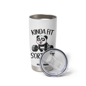 Funny Gym Panda Lover Tumbler Cup Kinda Fit Sorta Fat TS12 Print Your Wear