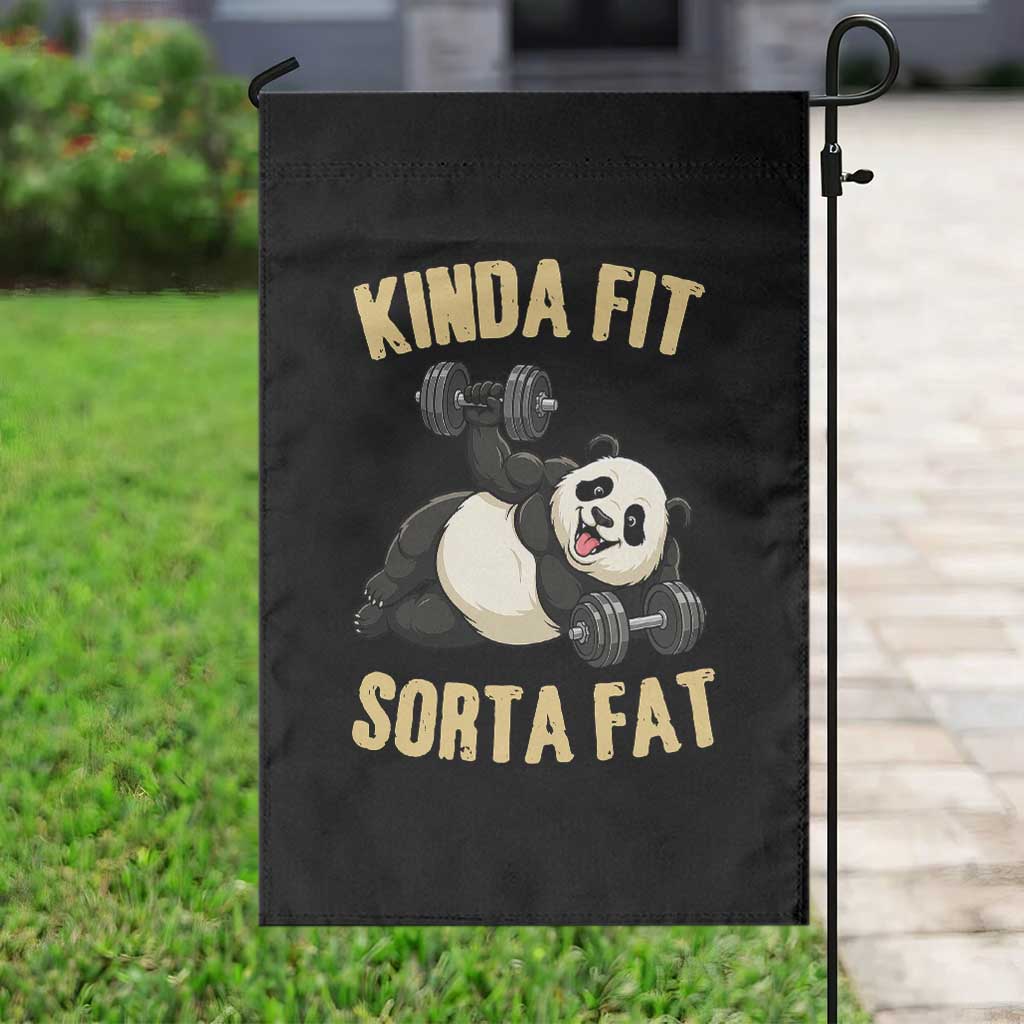 Funny Panda Weightlifting Workout Garden Flag Kinda Fit Sorta Fat TS12 Print Your Wear
