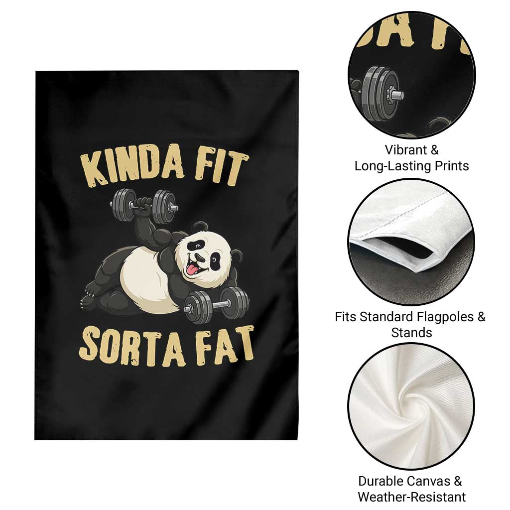 Funny Panda Weightlifting Workout Garden Flag Kinda Fit Sorta Fat TS12 Print Your Wear