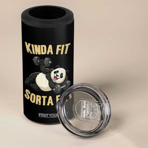 Funny Panda Weightlifting Workout 4 in 1 Can Cooler Tumbler Kinda Fit Sorta Fat TS12 Print Your Wear