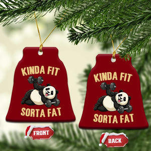 Funny Panda Weightlifting Workout Ceramic Ornament Kinda Fit Sorta Fat TS12 Print Your Wear