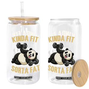 Funny Panda Weightlifting Workout Glass Can Kinda Fit Sorta Fat TS12 Print Your Wear