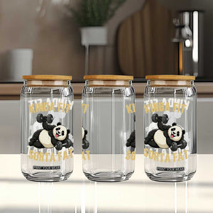 Funny Panda Weightlifting Workout Glass Can Kinda Fit Sorta Fat TS12 Print Your Wear