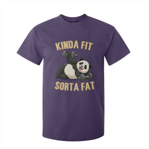 Funny Panda Weightlifting Workout T Shirt For Kid Kinda Fit Sorta Fat TS12 Purple Print Your Wear