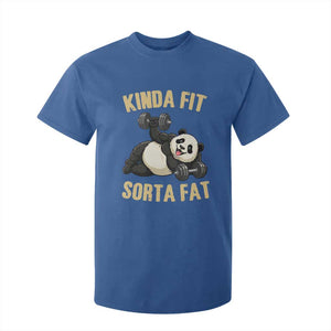 Funny Panda Weightlifting Workout T Shirt For Kid Kinda Fit Sorta Fat TS12 Royal Blue Print Your Wear