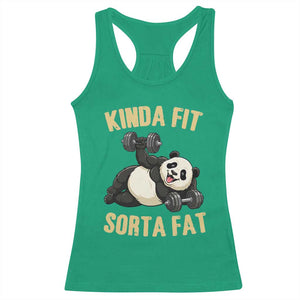 Funny Panda Weightlifting Workout Racerback Tank Top Kinda Fit Sorta Fat TS12 Irish Green Print Your Wear