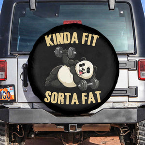 Funny Panda Weightlifting Workout Spare Tire Cover Kinda Fit Sorta Fat TS12 No hole Black Print Your Wear