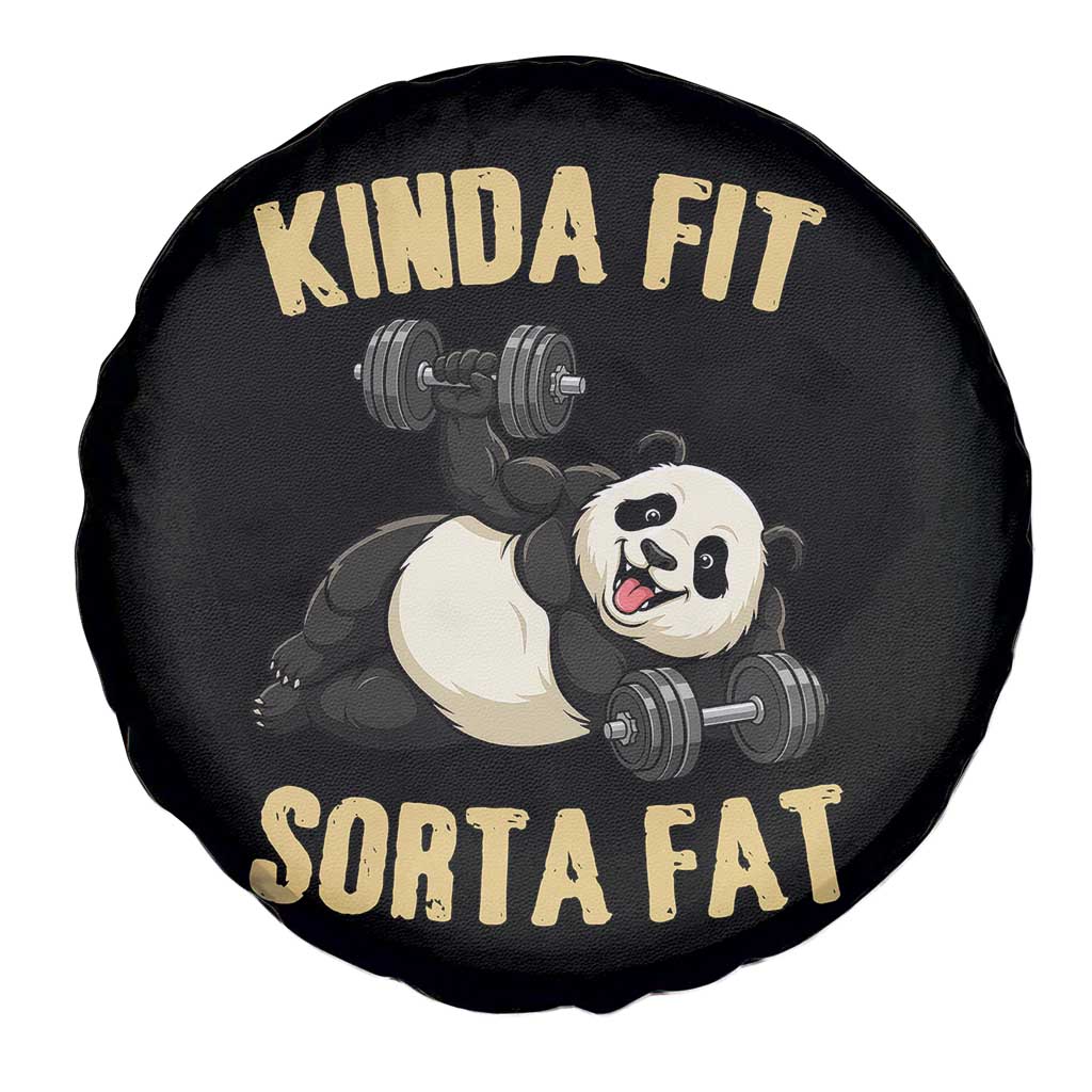 Funny Panda Weightlifting Workout Spare Tire Cover Kinda Fit Sorta Fat TS12 Print Your Wear