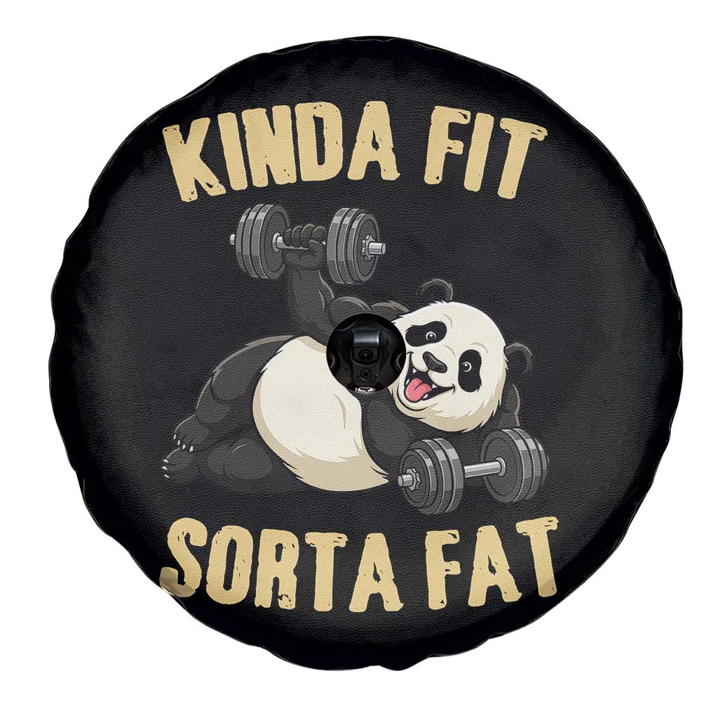 Funny Panda Weightlifting Workout Spare Tire Cover Kinda Fit Sorta Fat TS12 Print Your Wear