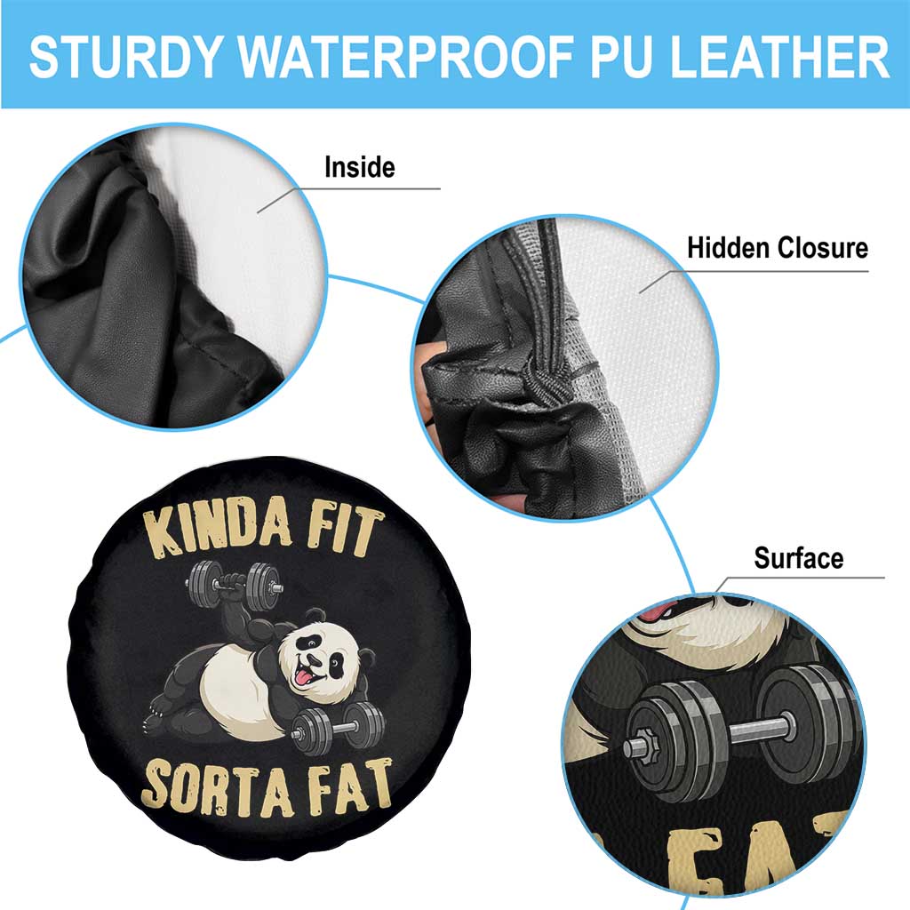 Funny Panda Weightlifting Workout Spare Tire Cover Kinda Fit Sorta Fat TS12 Print Your Wear