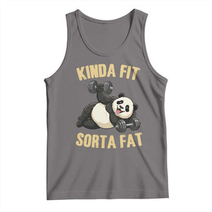 Funny Panda Weightlifting Workout Tank Top Kinda Fit Sorta Fat TS12 Deep Heather Print Your Wear