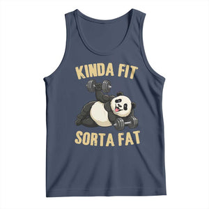 Funny Panda Weightlifting Workout Tank Top Kinda Fit Sorta Fat TS12 Navy Print Your Wear