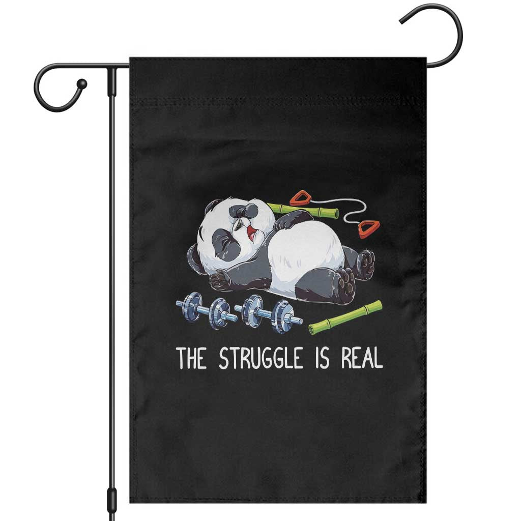 Funny Panda Workout Gift Garden Flag The Struggle Is Real TS12 Black Print Your Wear