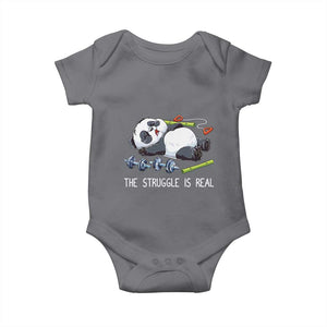 Funny Panda Workout Gift Baby Onesie The Struggle Is Real TS12 Charcoal Print Your Wear