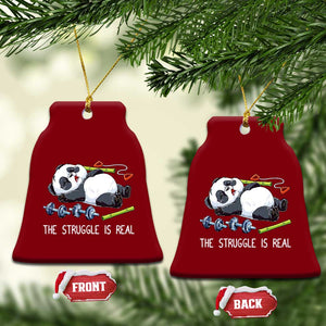 Funny Panda Workout Gift Ceramic Ornament The Struggle Is Real TS12 Print Your Wear