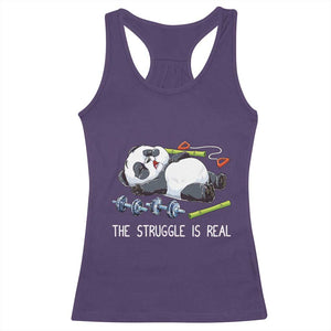 Funny Panda Workout Gift Racerback Tank Top The Struggle Is Real TS12 Purple Print Your Wear