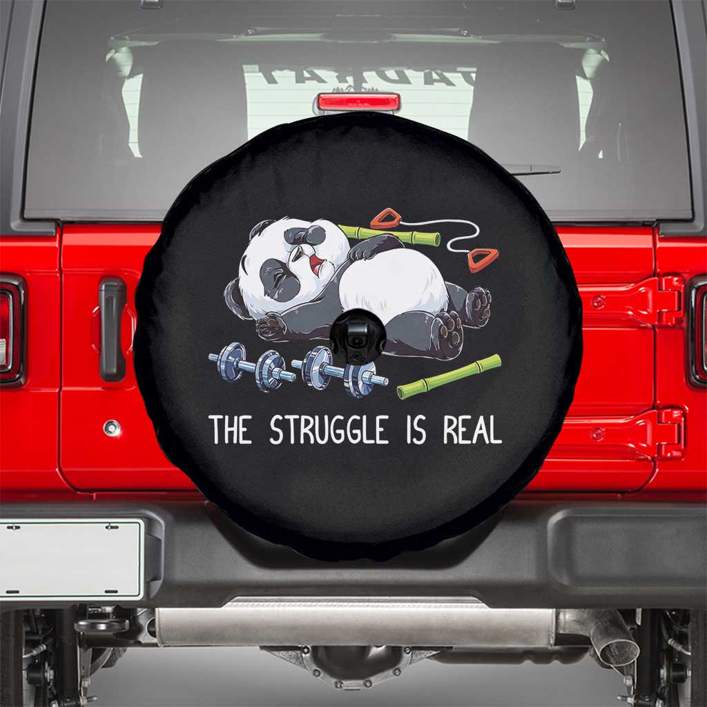 Funny Panda Workout Gift Spare Tire Cover The Struggle Is Real TS12 Black Print Your Wear