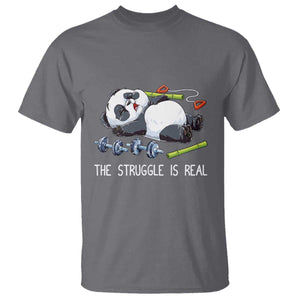 Funny Panda Workout Gift T Shirt The Struggle Is Real TS12 Charcoal Print Your Wear