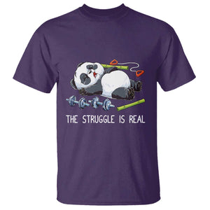 Funny Panda Workout Gift T Shirt The Struggle Is Real TS12 Purple Print Your Wear