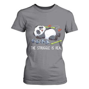 Funny Panda Workout Gift T Shirt For Women The Struggle Is Real TS12 Charcoal Print Your Wear