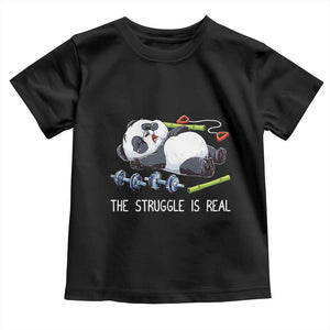 Funny Panda Workout Gift Toddler T Shirt The Struggle Is Real TS12 Black Print Your Wear