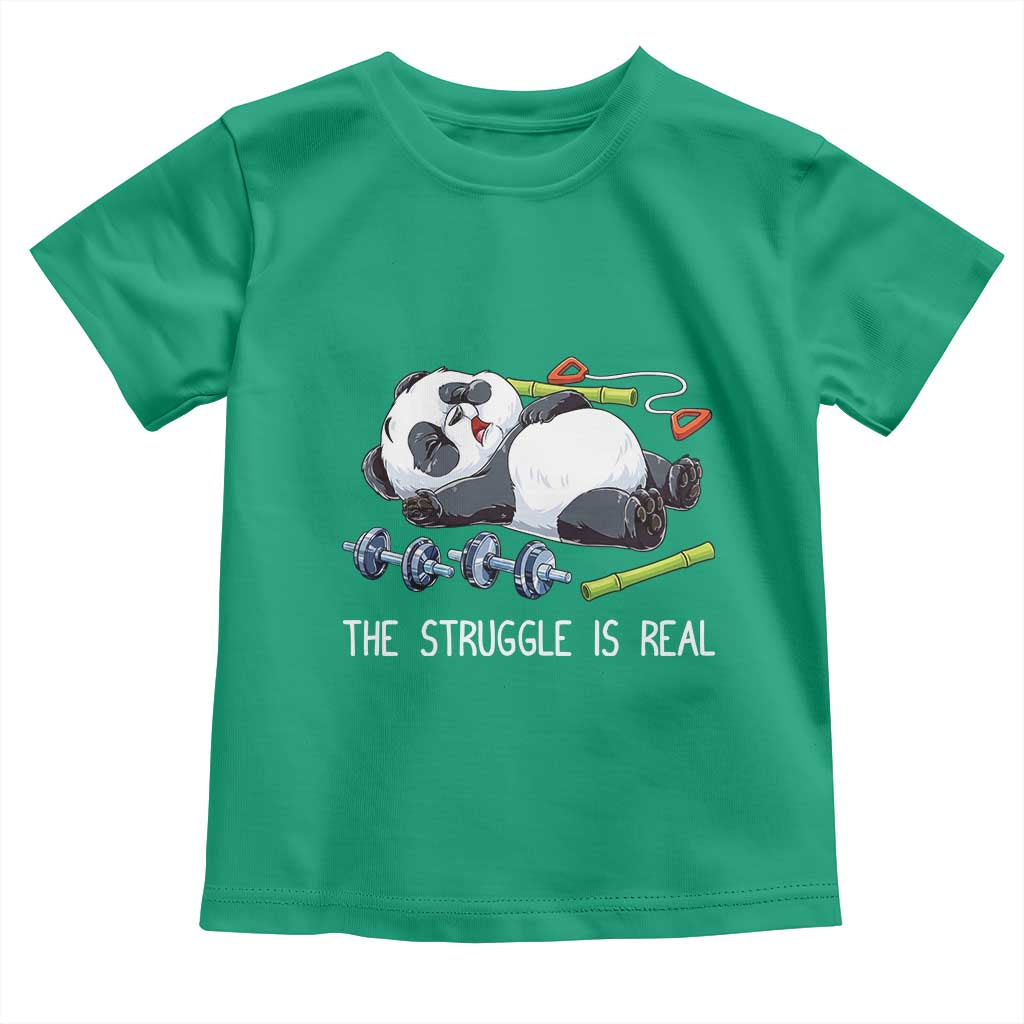 Funny Panda Workout Gift Toddler T Shirt The Struggle Is Real TS12 Irish Green Print Your Wear