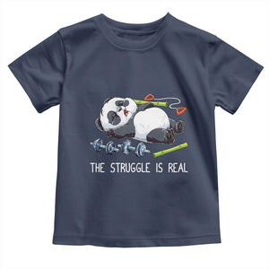 Funny Panda Workout Gift Toddler T Shirt The Struggle Is Real TS12 Navy Print Your Wear