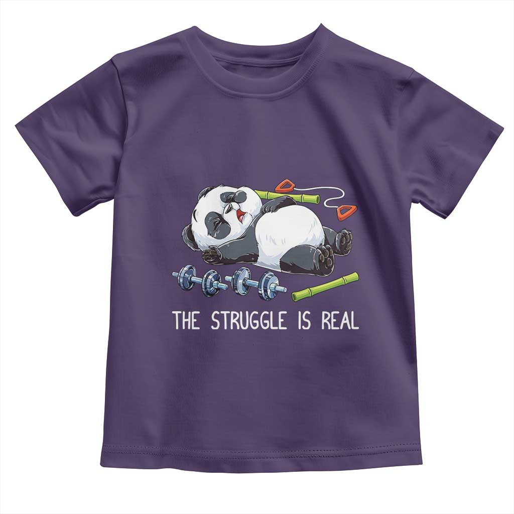 Funny Panda Workout Gift Toddler T Shirt The Struggle Is Real TS12 Purple Print Your Wear
