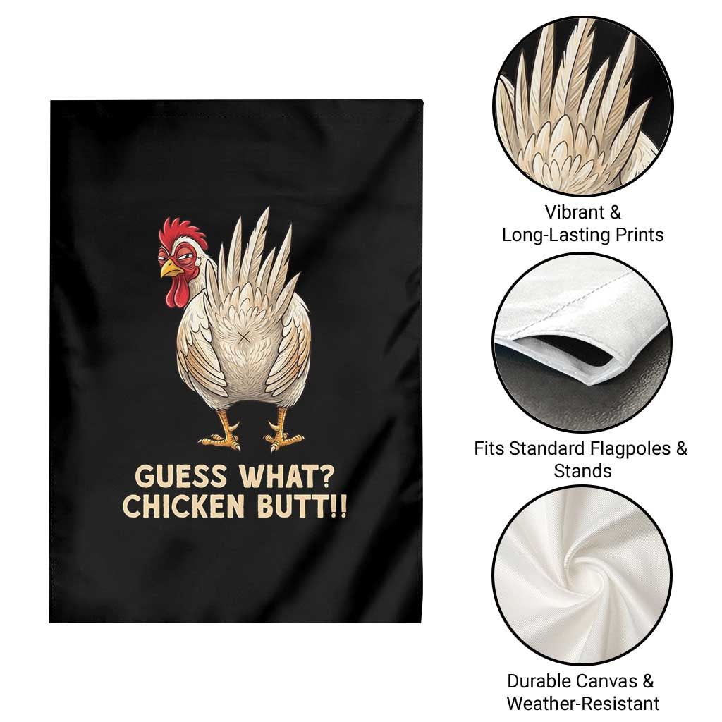 Guess What Chicken Butt Joke Garden Flag Funny Chicken Lover Graphic TS12 Print Your Wear