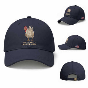 Guess What Chicken Butt Joke Baseball Cap Funny Chicken Lover Graphic TS12 Baseball Cap Universal Fit Navy Print Your Wear