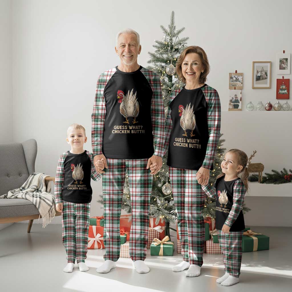 Guess What Chicken Butt Joke Plaid Pajama Set Funny Chicken Lover Graphic TS12 Christmas Plaid Print Your Wear