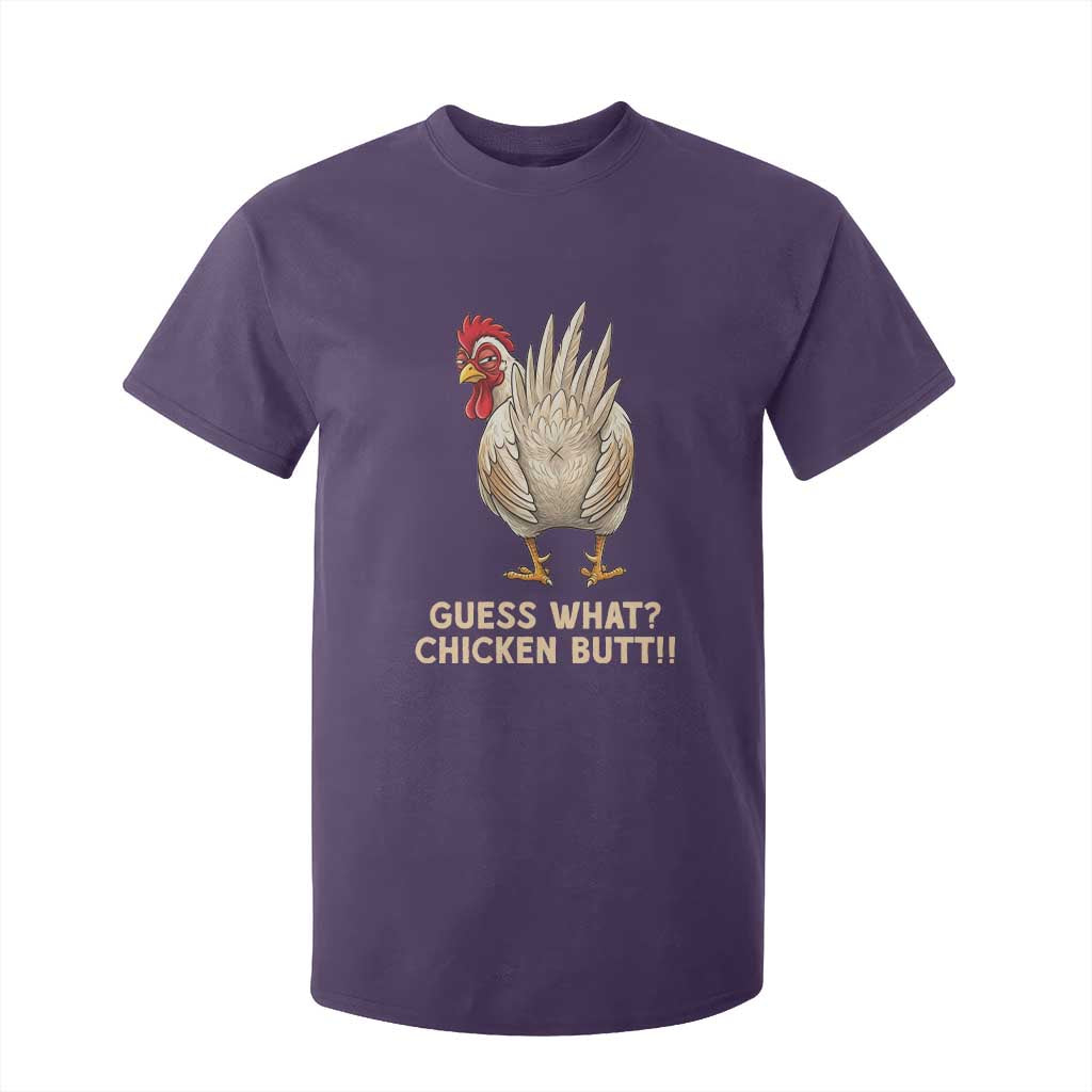 Guess What Chicken Butt Joke T Shirt For Kid Funny Chicken Lover Graphic TS12 Purple Print Your Wear