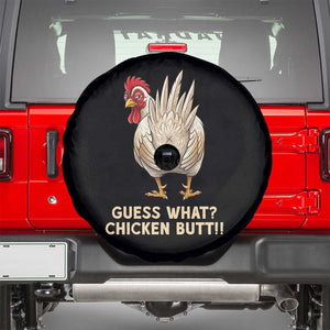 Guess What Chicken Butt Joke Spare Tire Cover Funny Chicken Lover Graphic TS12 Black Print Your Wear