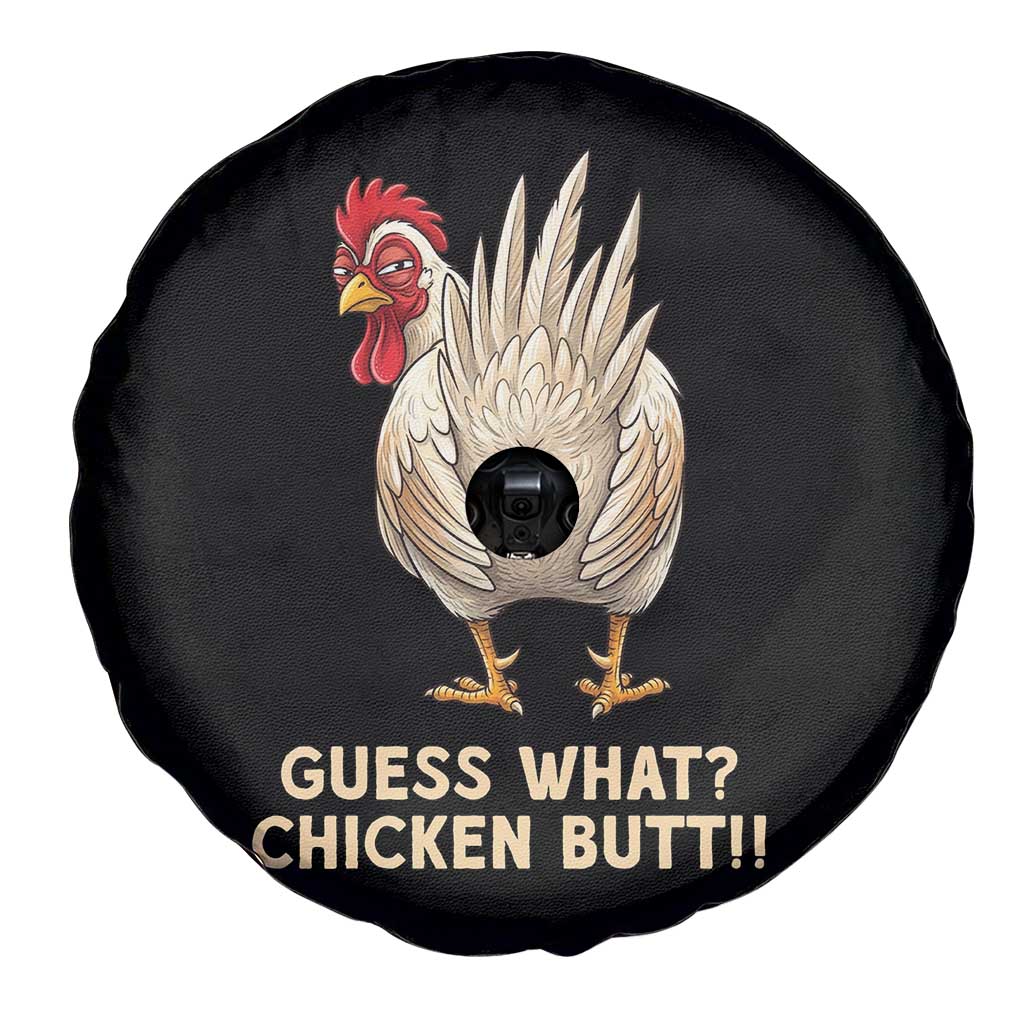 Guess What Chicken Butt Joke Spare Tire Cover Funny Chicken Lover Graphic TS12 Print Your Wear