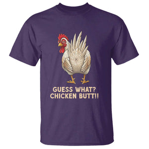 Guess What Chicken Butt Joke T Shirt Funny Chicken Lover Graphic TS12 Purple Print Your Wear