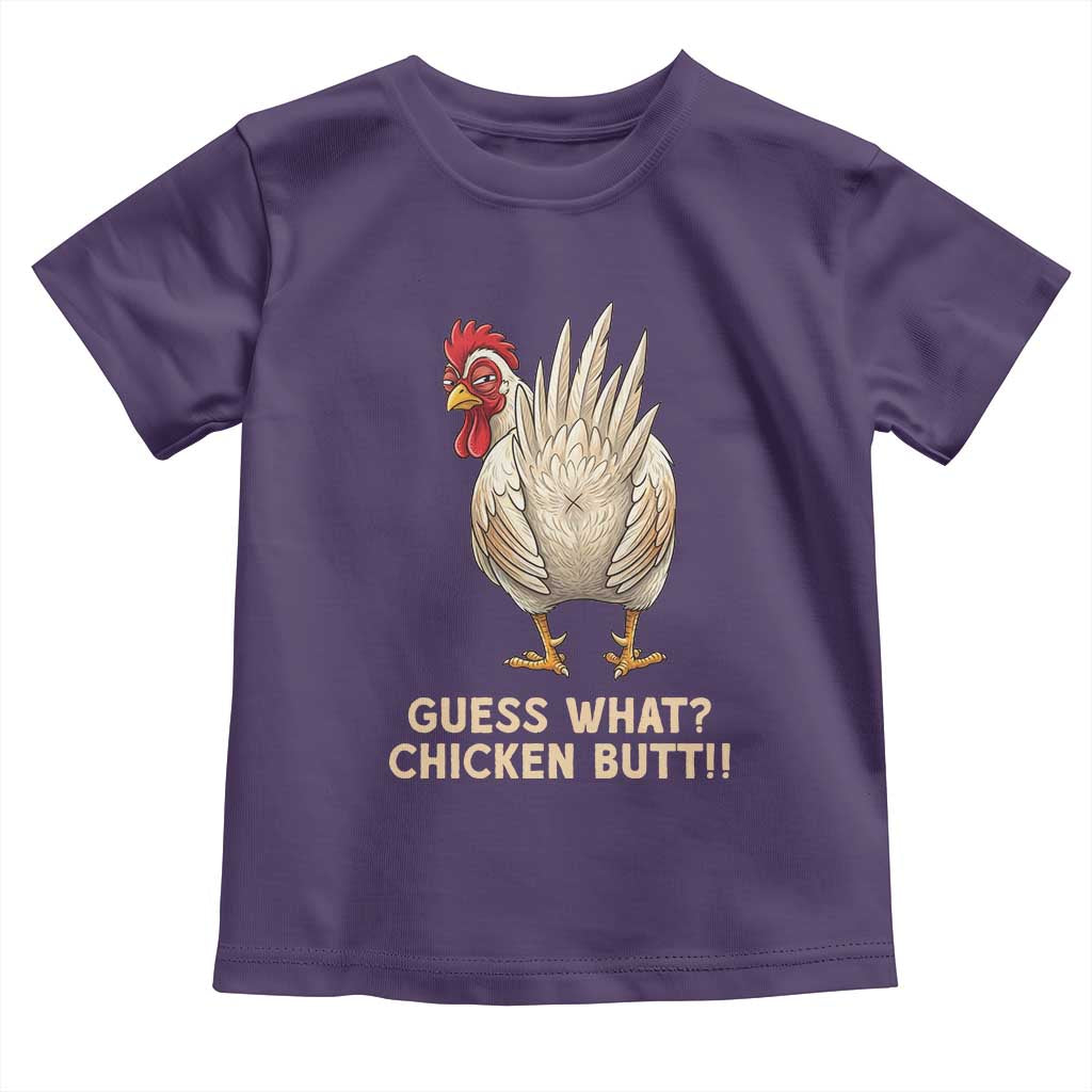 Guess What Chicken Butt Joke Toddler T Shirt Funny Chicken Lover Graphic TS12 Purple Print Your Wear