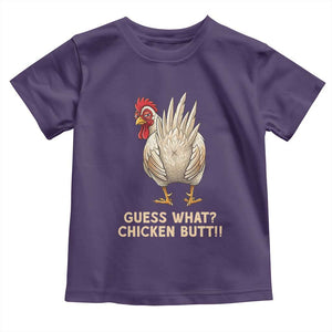 Guess What Chicken Butt Joke Toddler T Shirt Funny Chicken Lover Graphic TS12 Purple Print Your Wear