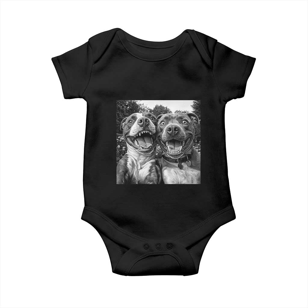 Pitbull Selfie Meme Baby Onesie Funny Dog Lover Graphic TS12 Black Print Your Wear