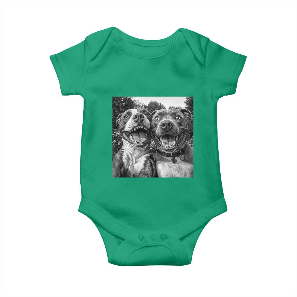 Pitbull Selfie Meme Baby Onesie Funny Dog Lover Graphic TS12 Irish Green Print Your Wear